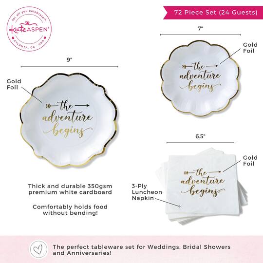 Kate Aspen The Adventure Begins Party Tableware Set, 72ct.
